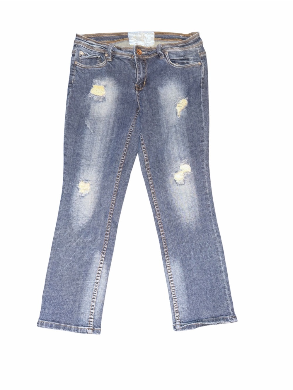 Dollhouse Women’s Distressed Mid-Rise Blue Jeans